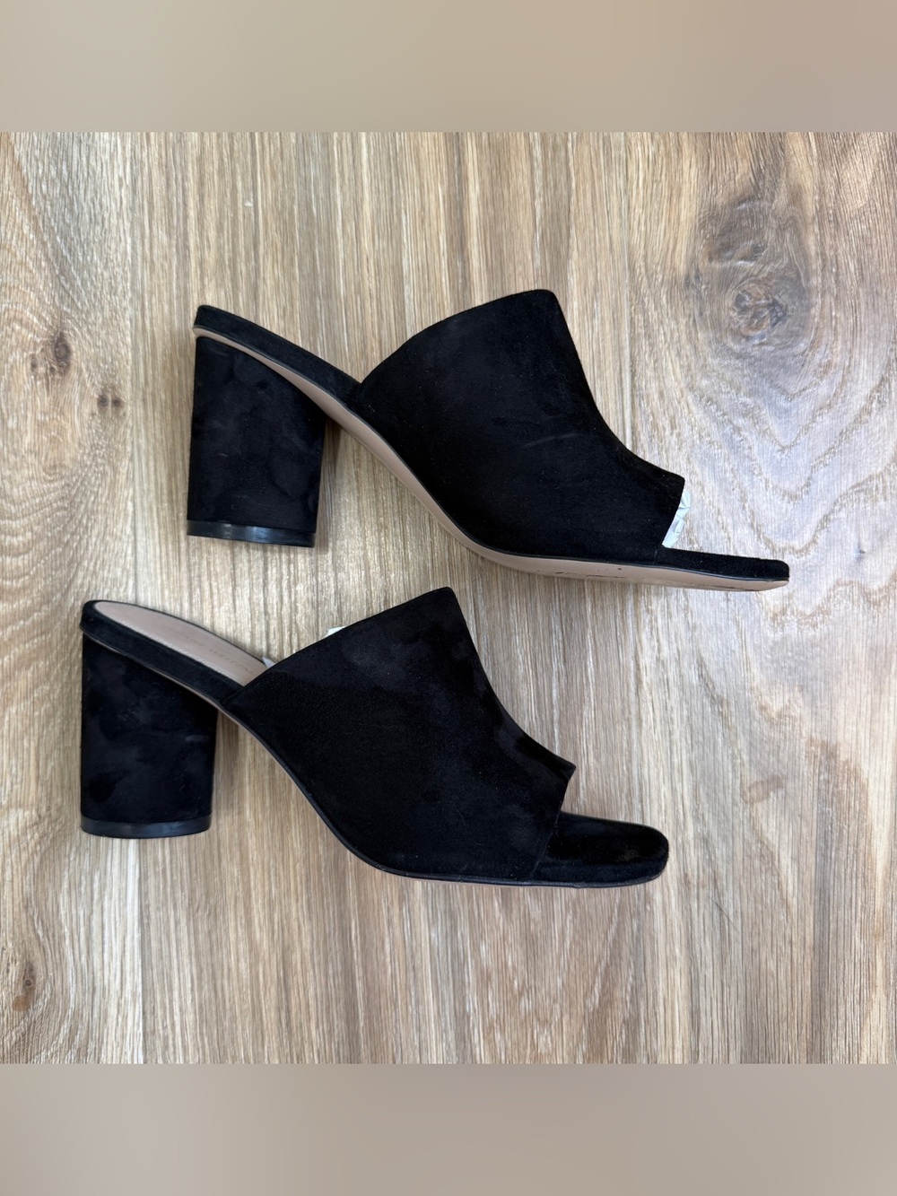 Stuart Weitzman Black Suede Block Heel Slide Sandals Size 7M - Picture 4 of 9